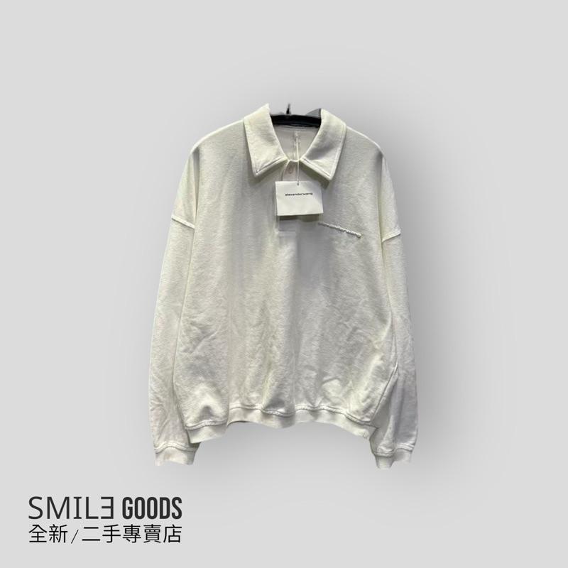 [SMILE] Alexander wang 2024fw 胸前膠印字母logo 白色polo領衛衣