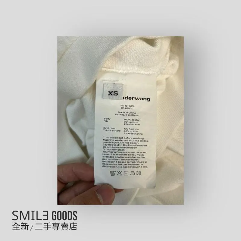 [SMILE] Alexander wang 2024fw 胸前膠印字母logo 白色polo領衛衣