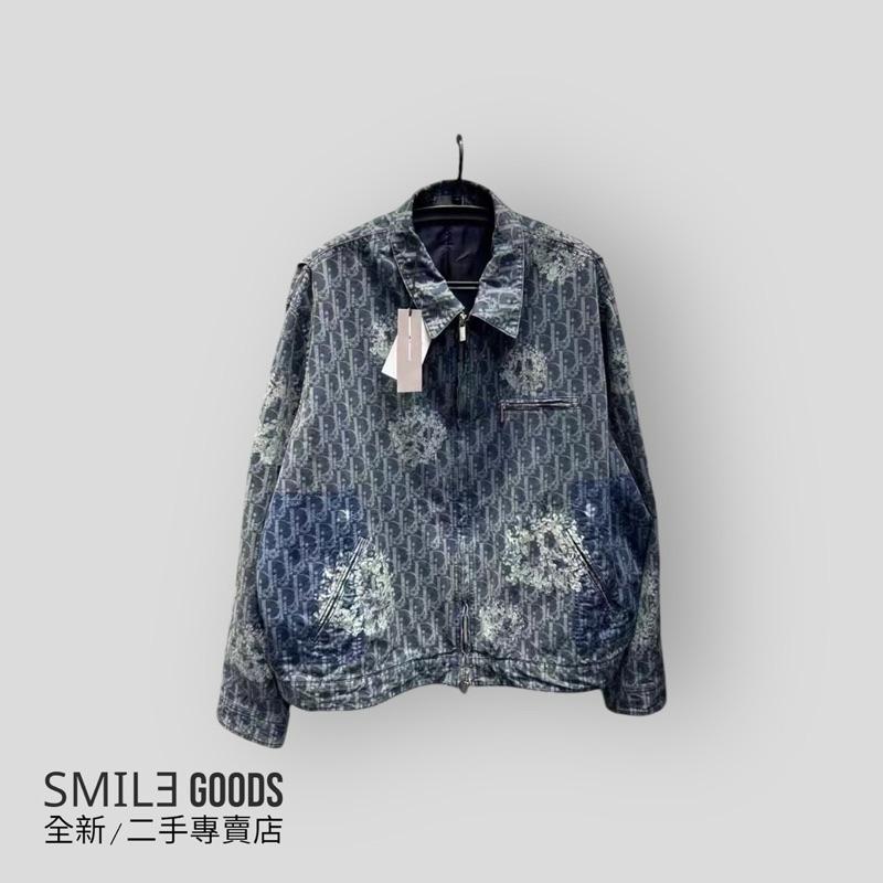 [SMILE] Dior x tears 藍色木棉花滿版logo 拉鍊牛仔夾克
