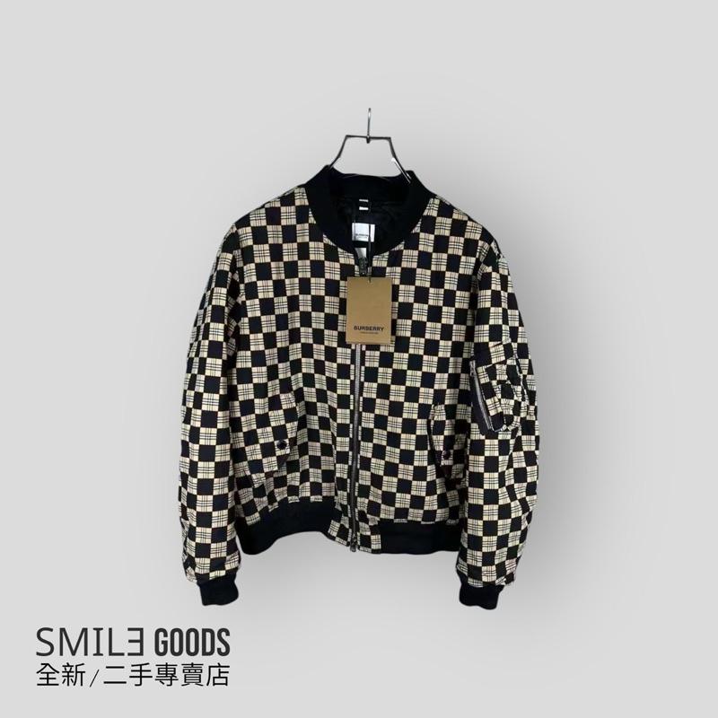 [SMILE] BURBERRY棋盤格格紋飛行夾克棉服