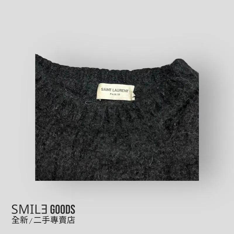 [SMILE] Saint Laurent 黑色字母提花馬海毛毛衣