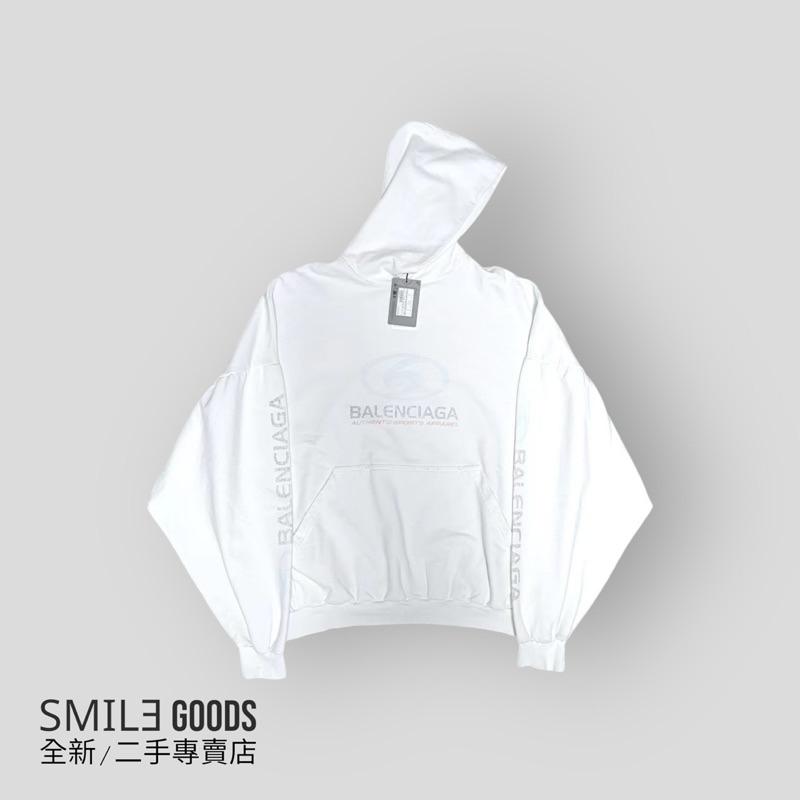 [SMILE] Balenciaga 24ss Surfer白色衝浪做舊連帽衛衣