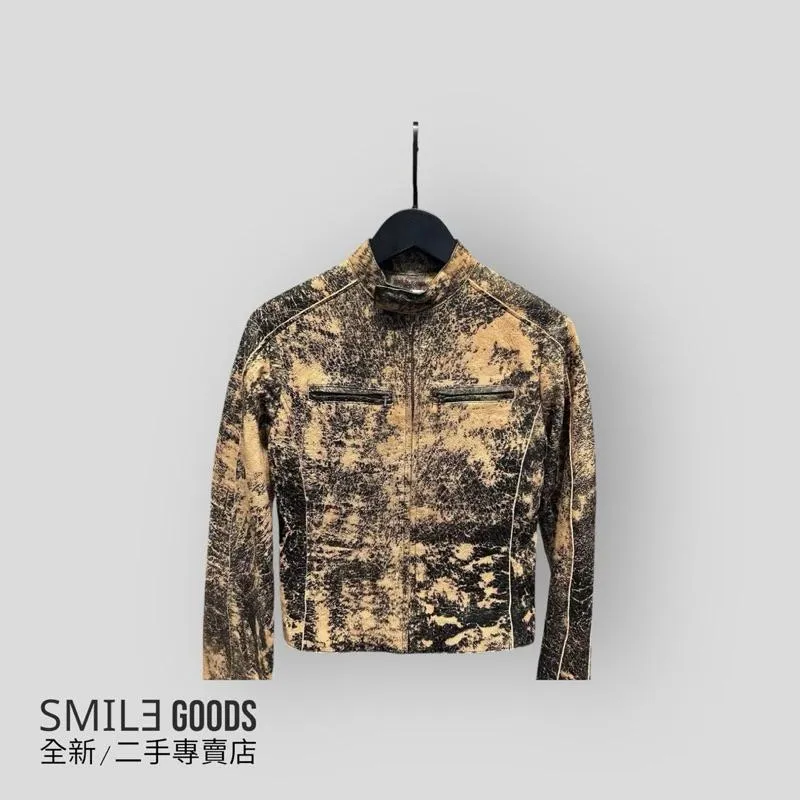 [SMILE] Acne studios 2023fw最新爆款 復古棕色女士機車皮衣