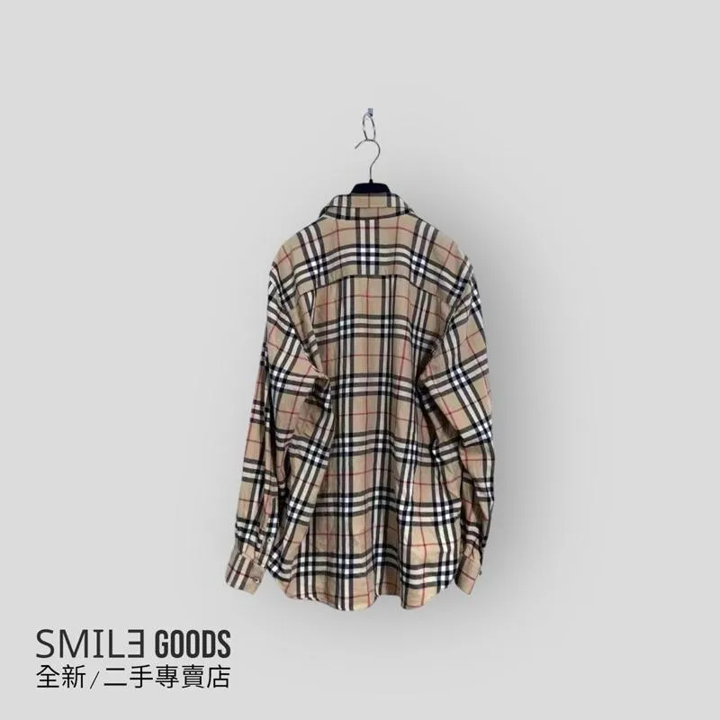[SMILE] Burberry 格紋格子衫尖領長袖襯衫