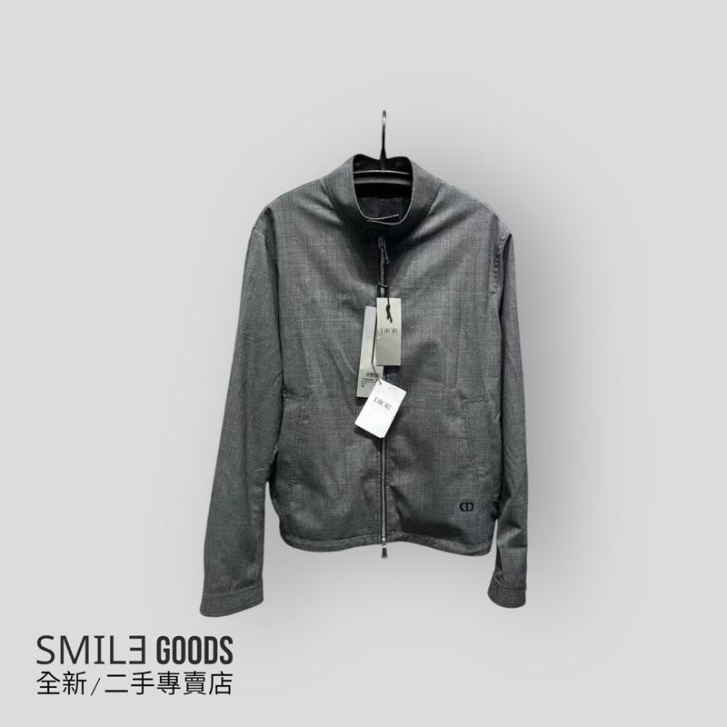 [SMILE] Dior 經典爆款 下擺黑色金屬logo 立領灰色夾克