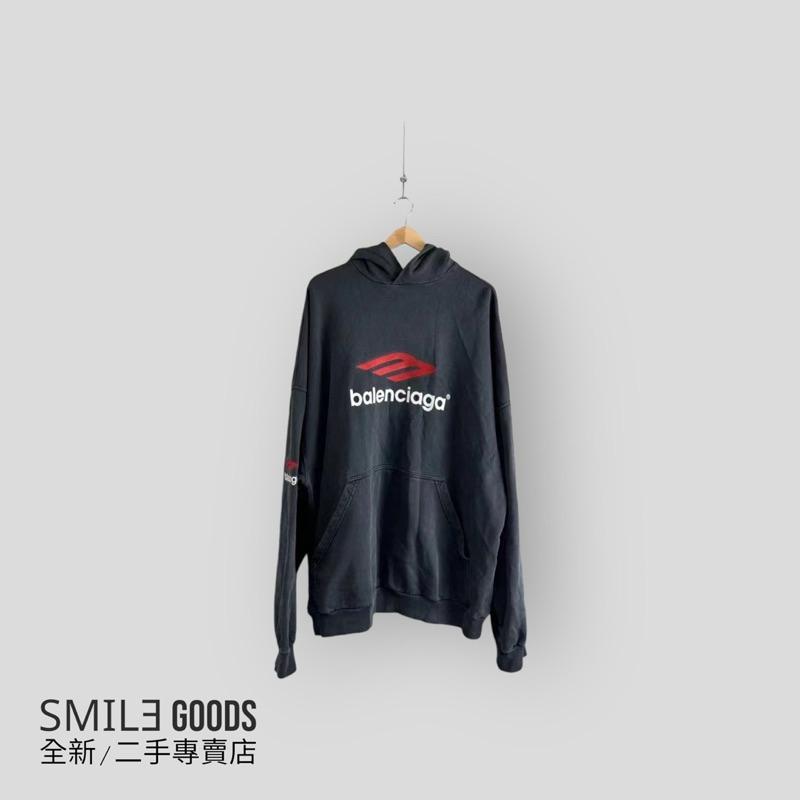 [SMILE] Balenciaga黑紅水洗3B刺繡帽衫