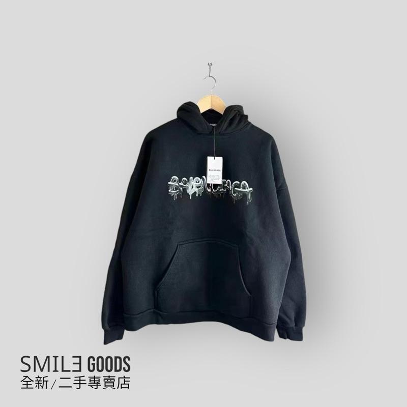[SMILE] Balenciaga黑色溶解塗鴉字母帽衫