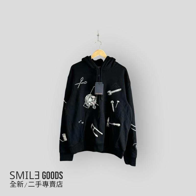 [SMILE] Louis Vuitton LV黑色工具圖案刺繡帽衫
