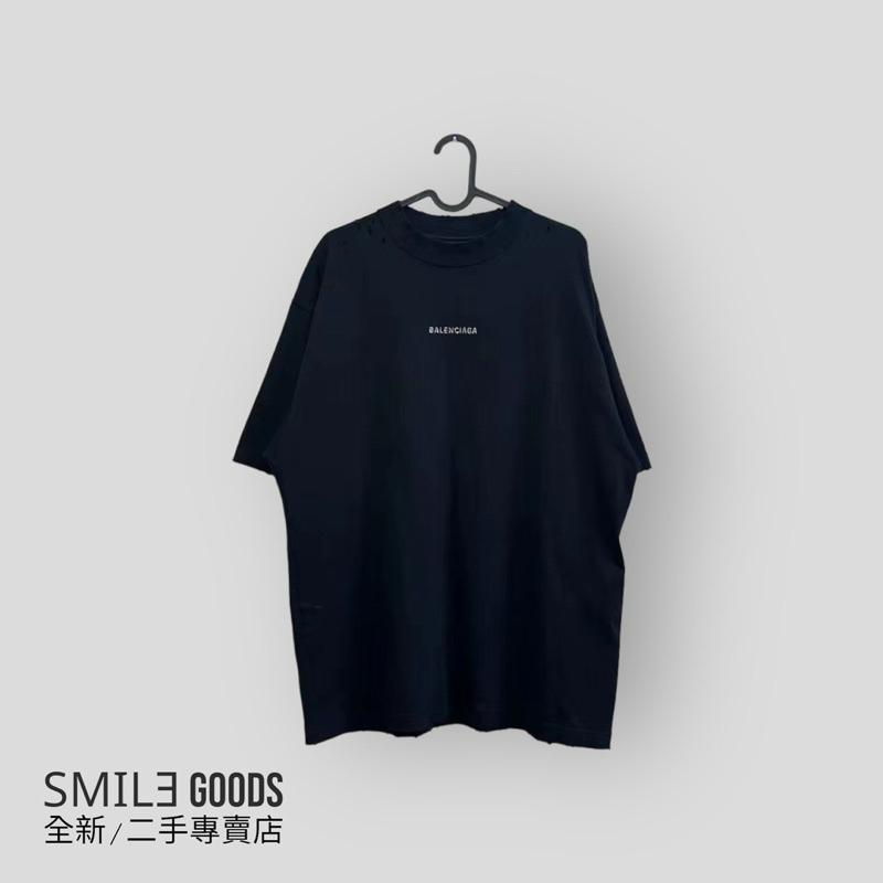 [SMILE] BALENCIAGA 最新款黑色水鑽前後字母logo短袖