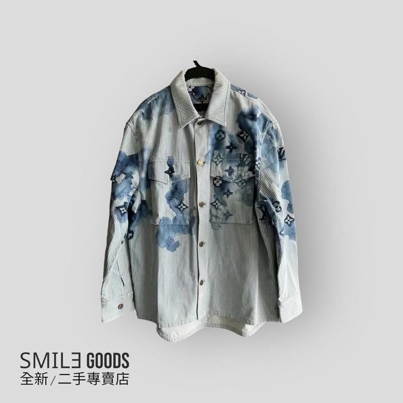 [SMILE] LV丹寧條紋水墨襯衫外套藍色