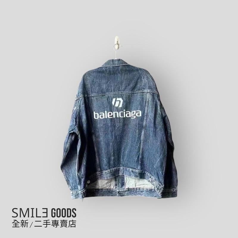 [SMILE] balenciaga 背後logo牛仔夾克
