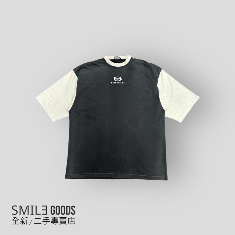 [SMILE] 巴黎世家Balenciaga 灰白拼接做舊雙環短袖
