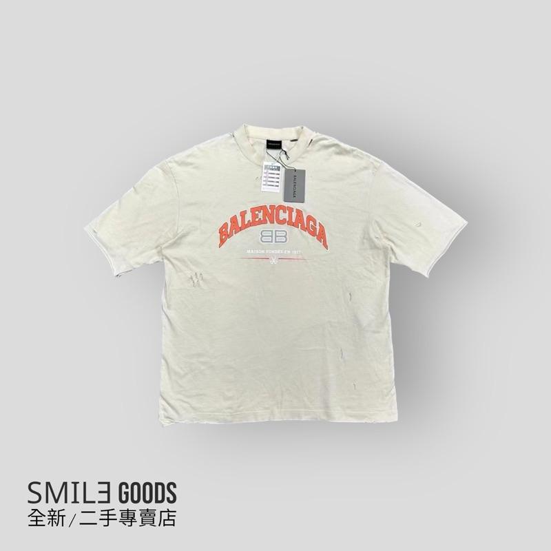[SMILE] 巴黎世家Balenciaga 新款雙B破壞剪刀字母logo短袖