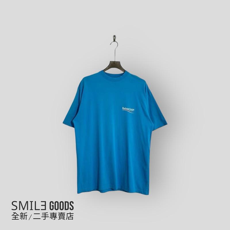 [SMILE] Balenciaga 冰藍色可樂logo短袖