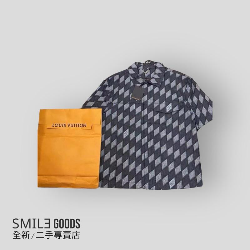 [SMILE] Louis Vuitton 滿logo菱形牛仔短袖襯衫