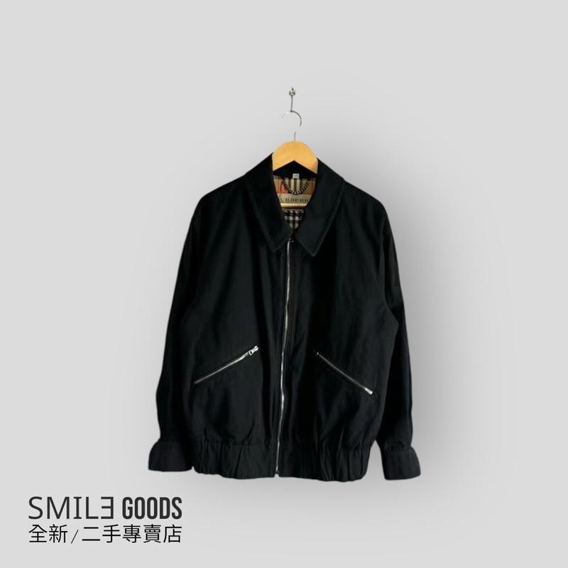 [SMILE] Burberry黑色內裡格紋塗鴉翻領拉鍊夾克