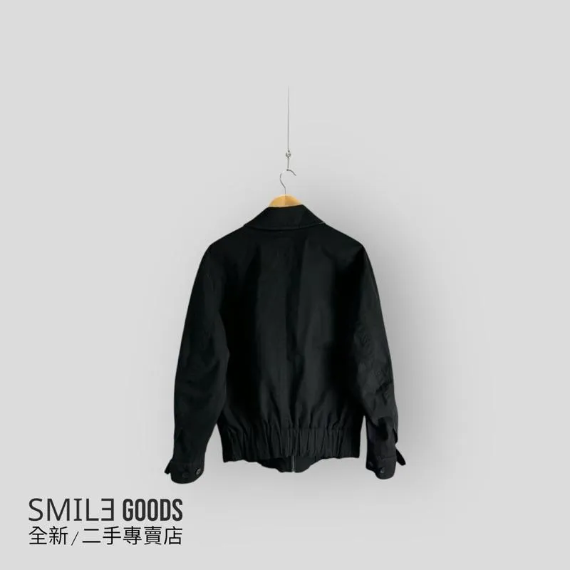 [SMILE] Burberry黑色內裡格紋塗鴉翻領拉鍊夾克