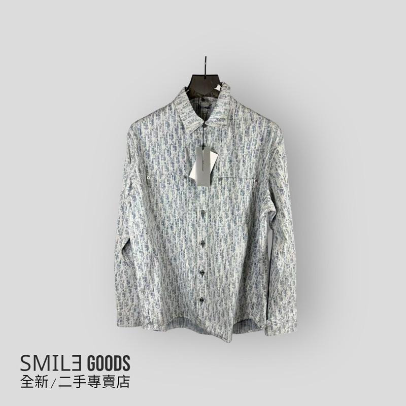 [SMILE] DIOR藍色老花滿LOGO牛仔襯衫外套