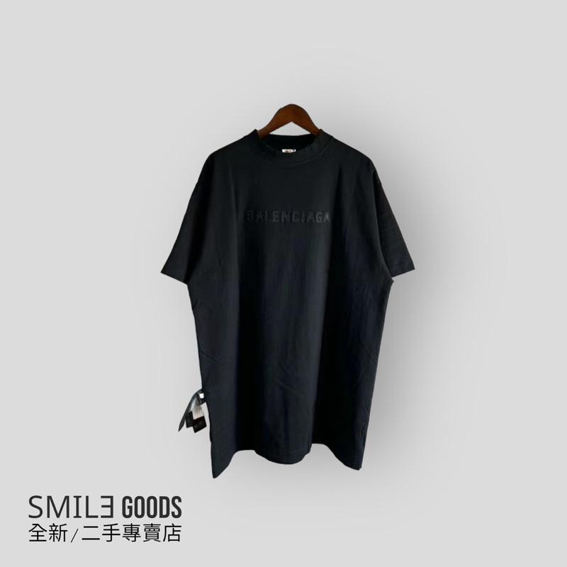 [SMILE] Balenciaga黑色雙面穿鏡像刺繡Logo短袖