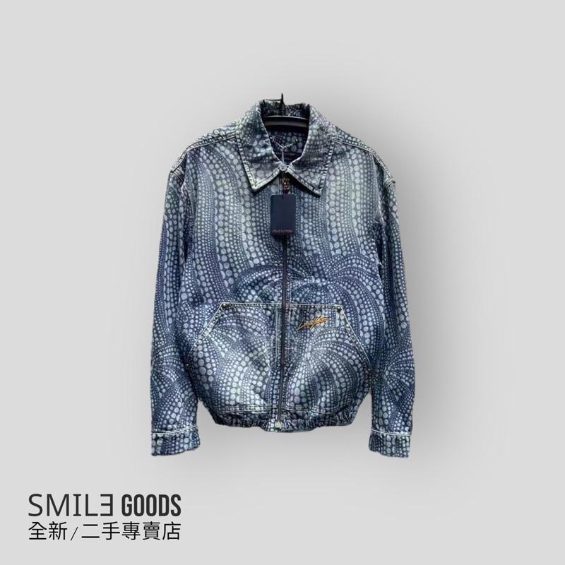[SMILE] Louis Vuitton x 草間彌生 lv聯名限定 2023ss新款 藍色波點拉鍊牛仔外套