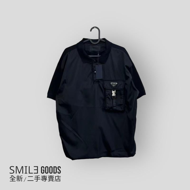 [SMILE] PRADA 黑色機能扣拼接短袖