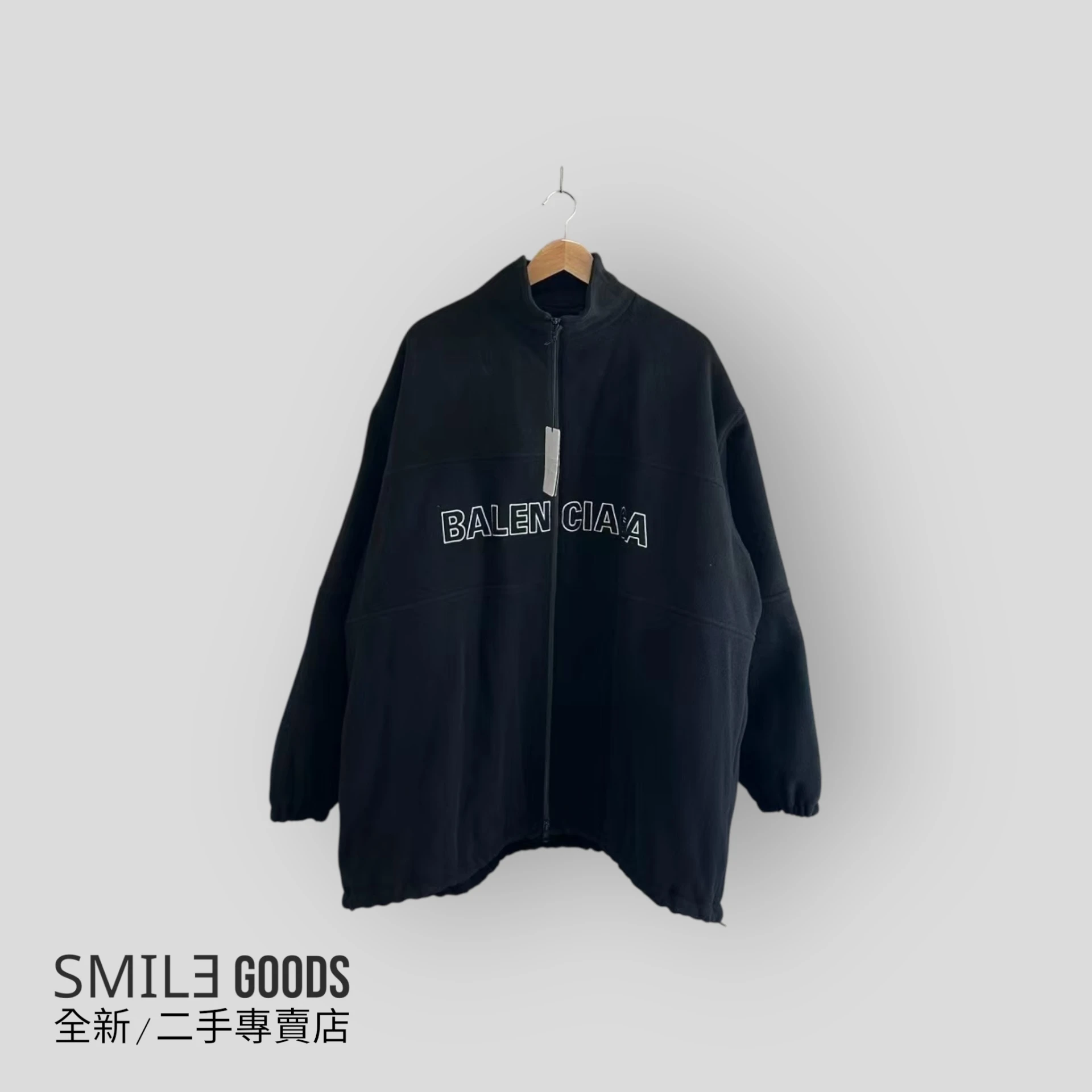 [SMILE]Balenciaga黑色羊毛拼接棉服