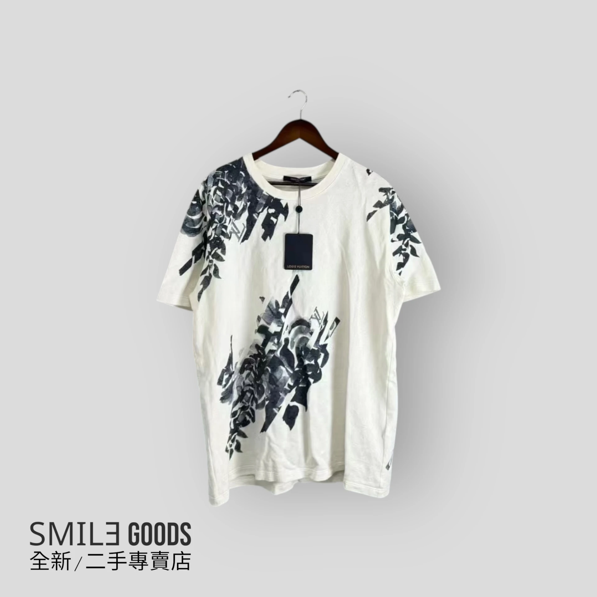 [SMILE] Louis Vuitton LV白藍飛鴿暗紋滿logo短袖
