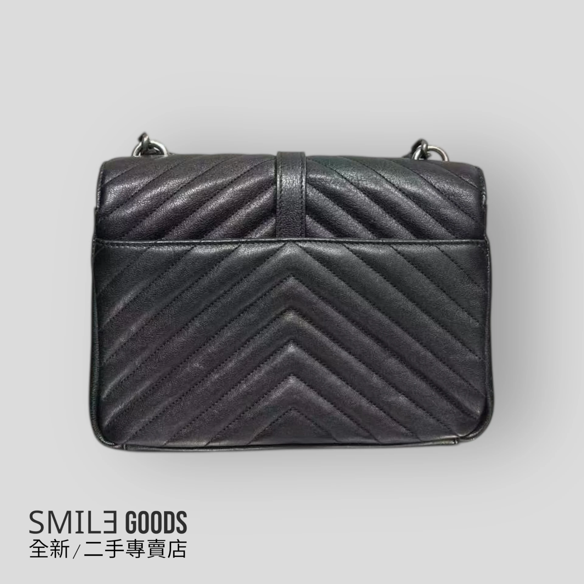 [SMILE] YSL黑銀V紋手提斜挎包郵差包