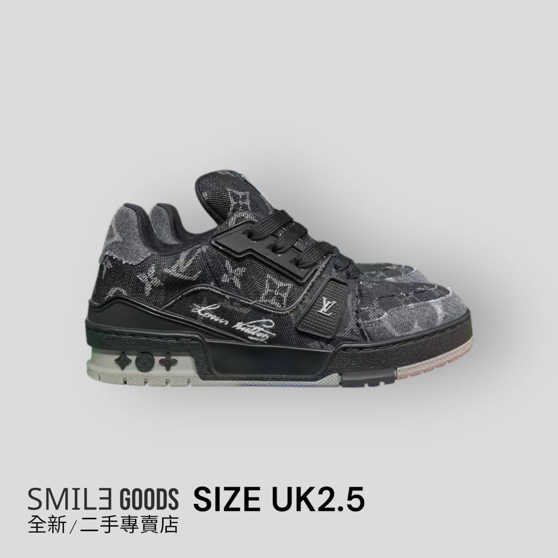 [SMILE] Louis Vuitton trainer新款黑色牛仔滿logo
