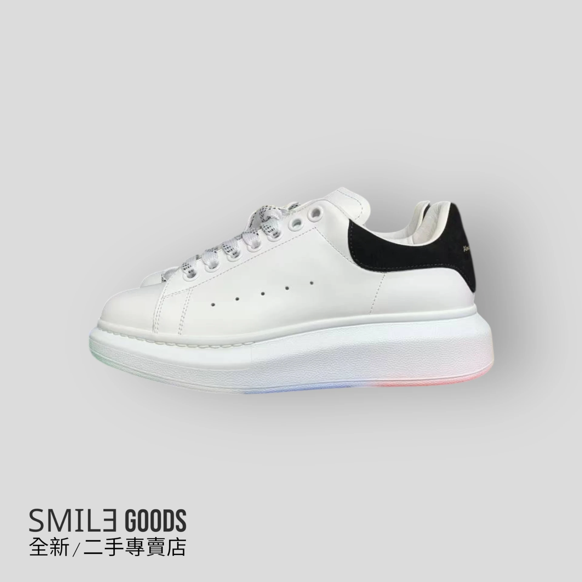 ［SMILE] AlexanderMcQueen 麂皮黑尾小白鞋