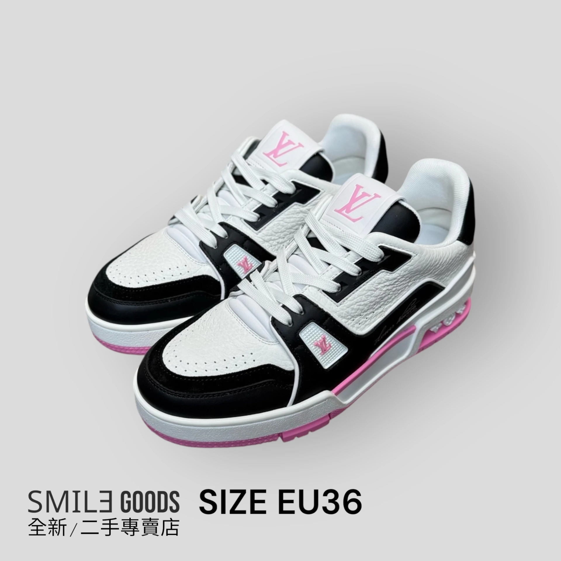 ［SMILE]LOUIS VUITTON TRAINER 新款 黑白粉