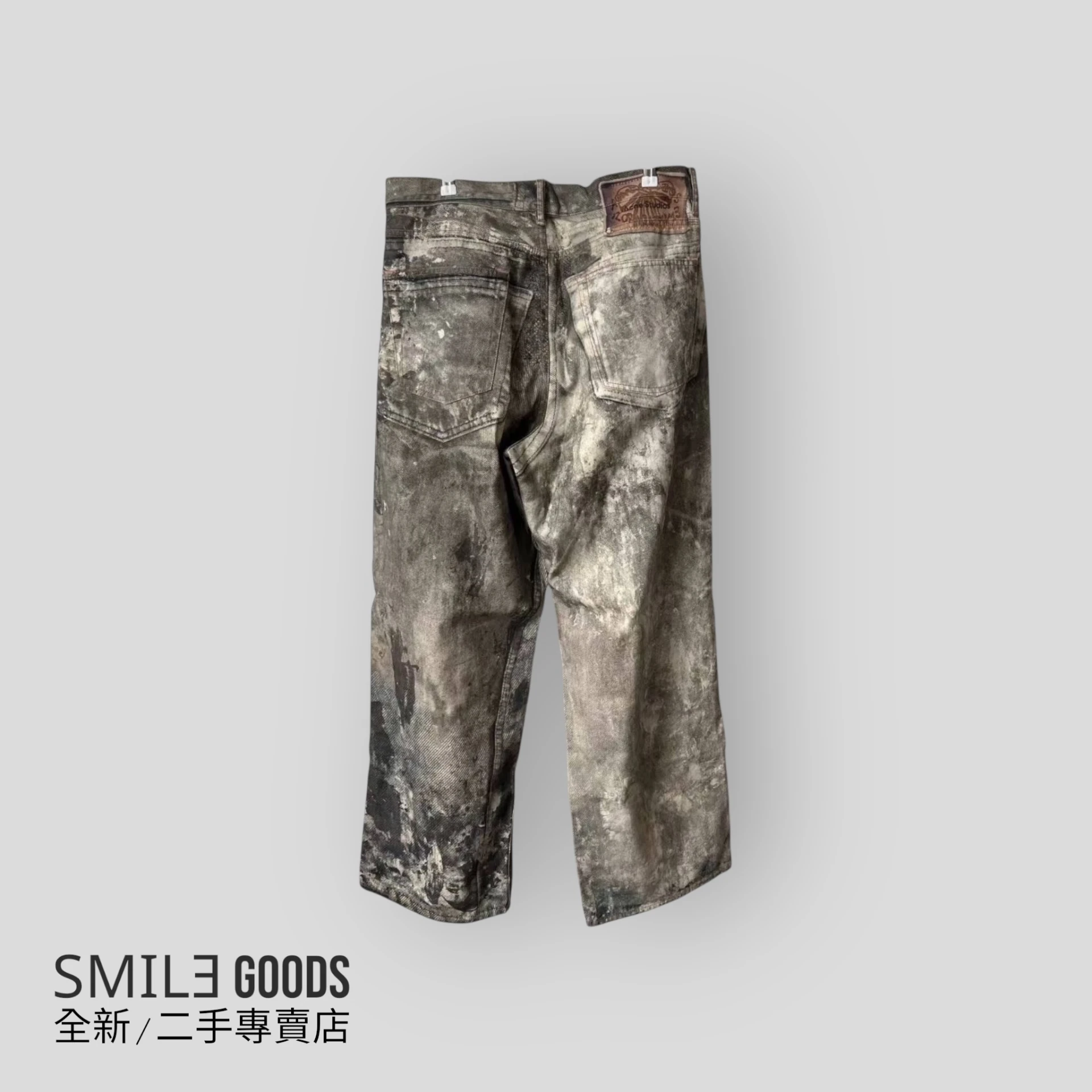 ［SMILE] Acne Studios FW23 丹寧系列 dirty泥染 3D印花錯視低腰闊腿寬褲