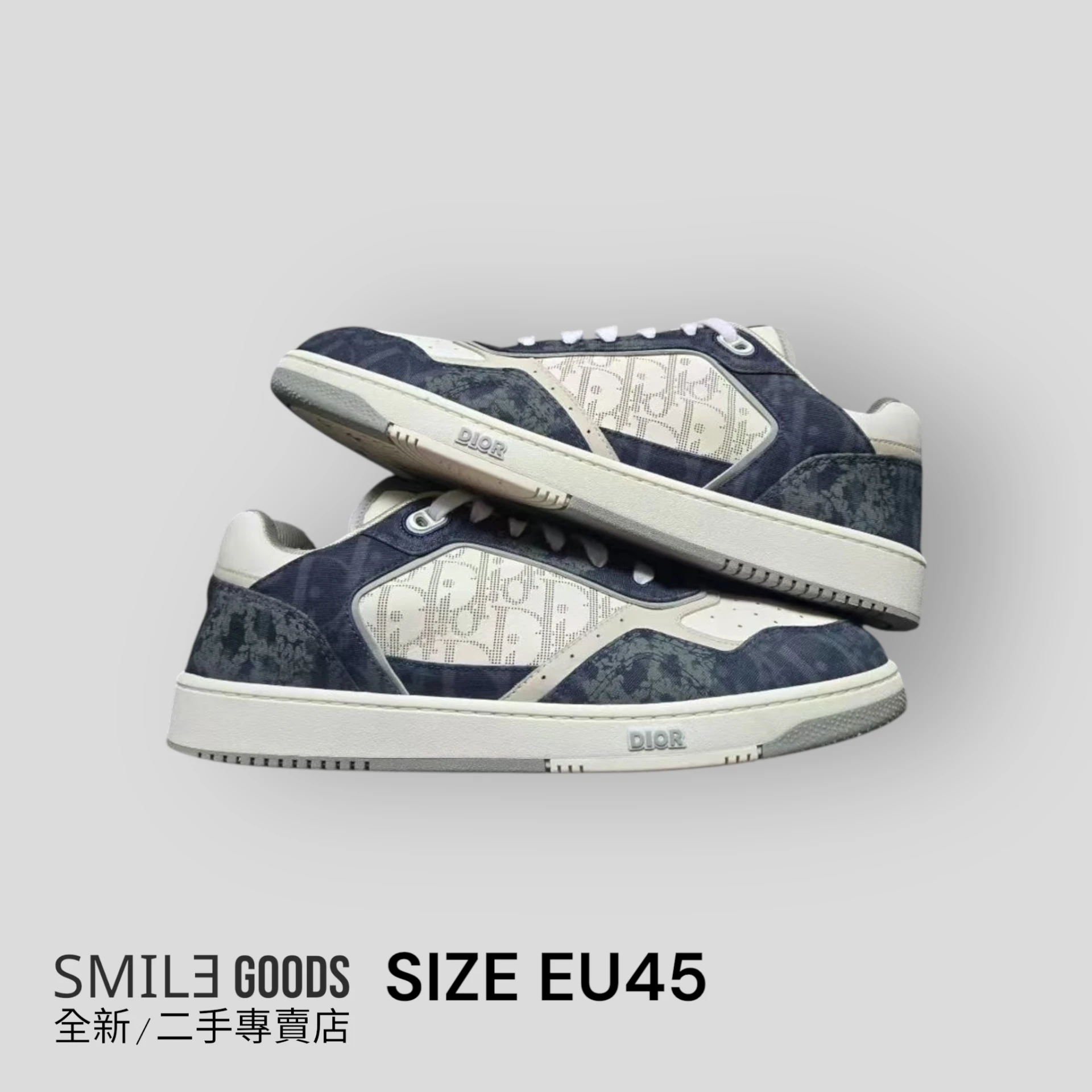 ［SMILE]DIOR B27 白藍滿logo板鞋