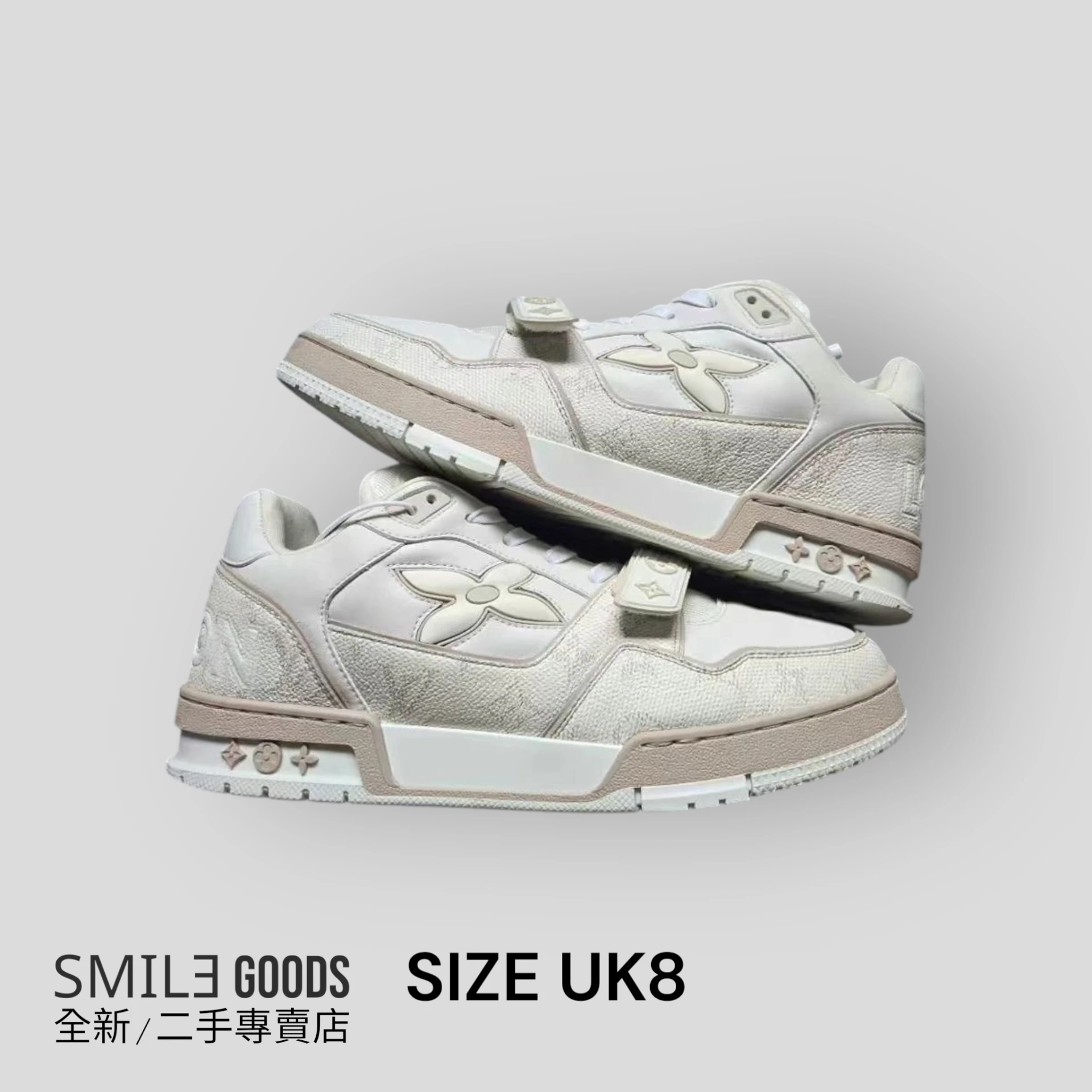 ［SMILE]LOUIS VUITTON TRAINER 25新款 米白綁帶魔鬼氈