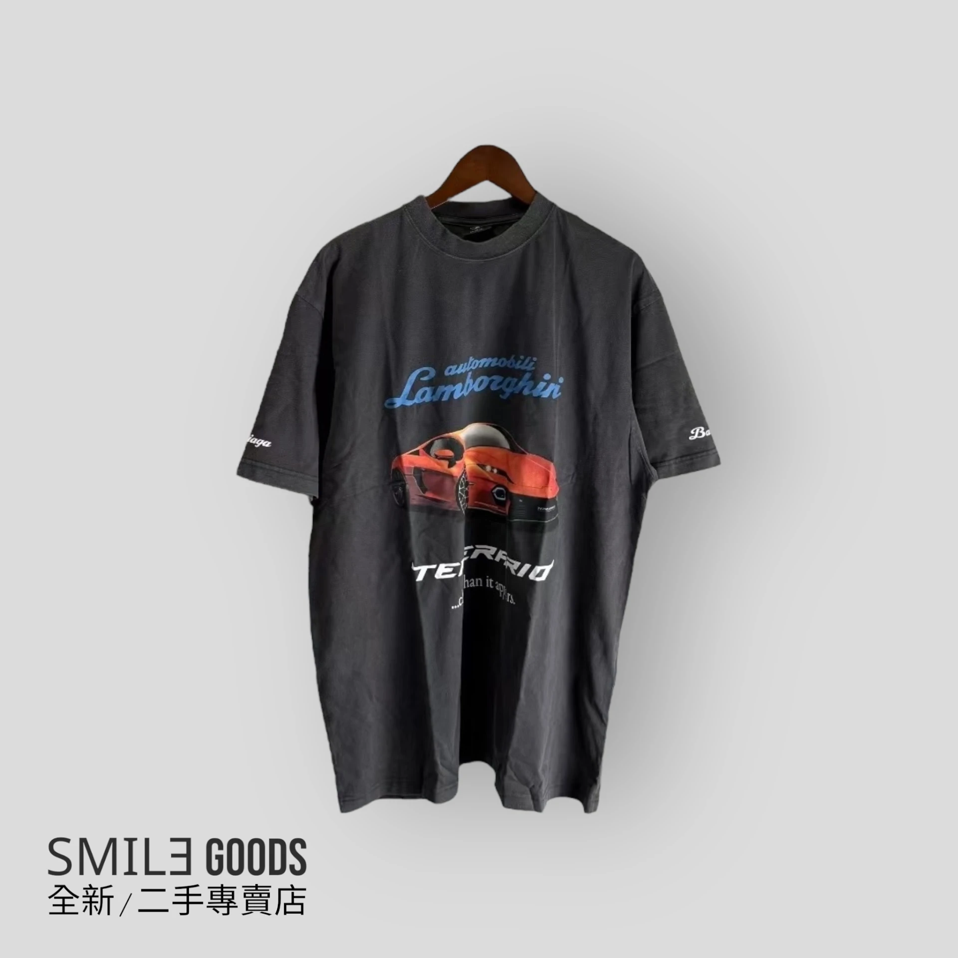 ［SMILE] Balenciaga水洗黑蘭博基尼跑車短袖