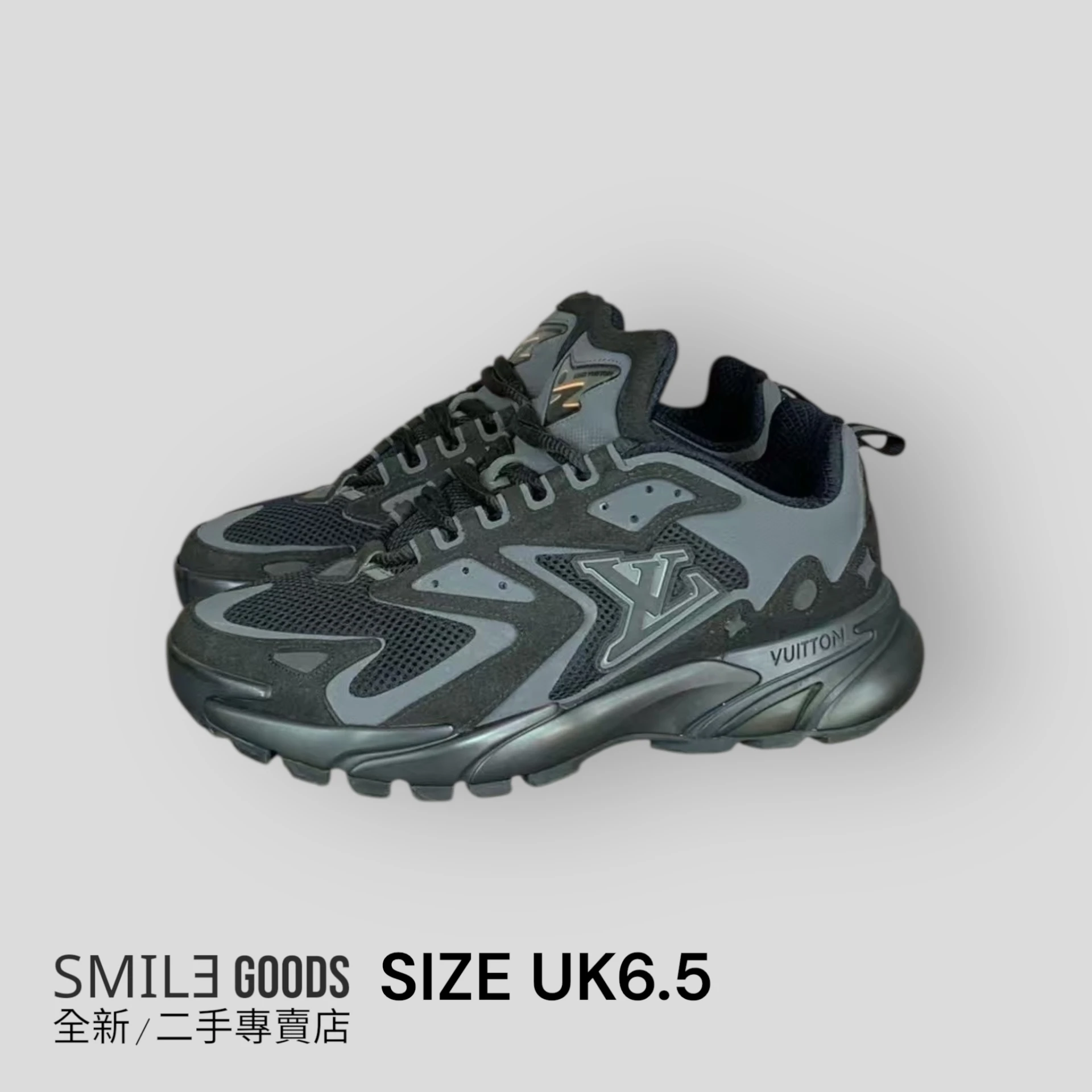 ［SMILE]Louis Vuitton  Runner Tatic 網布 耐磨 運動休閒鞋 男款 黑灰色