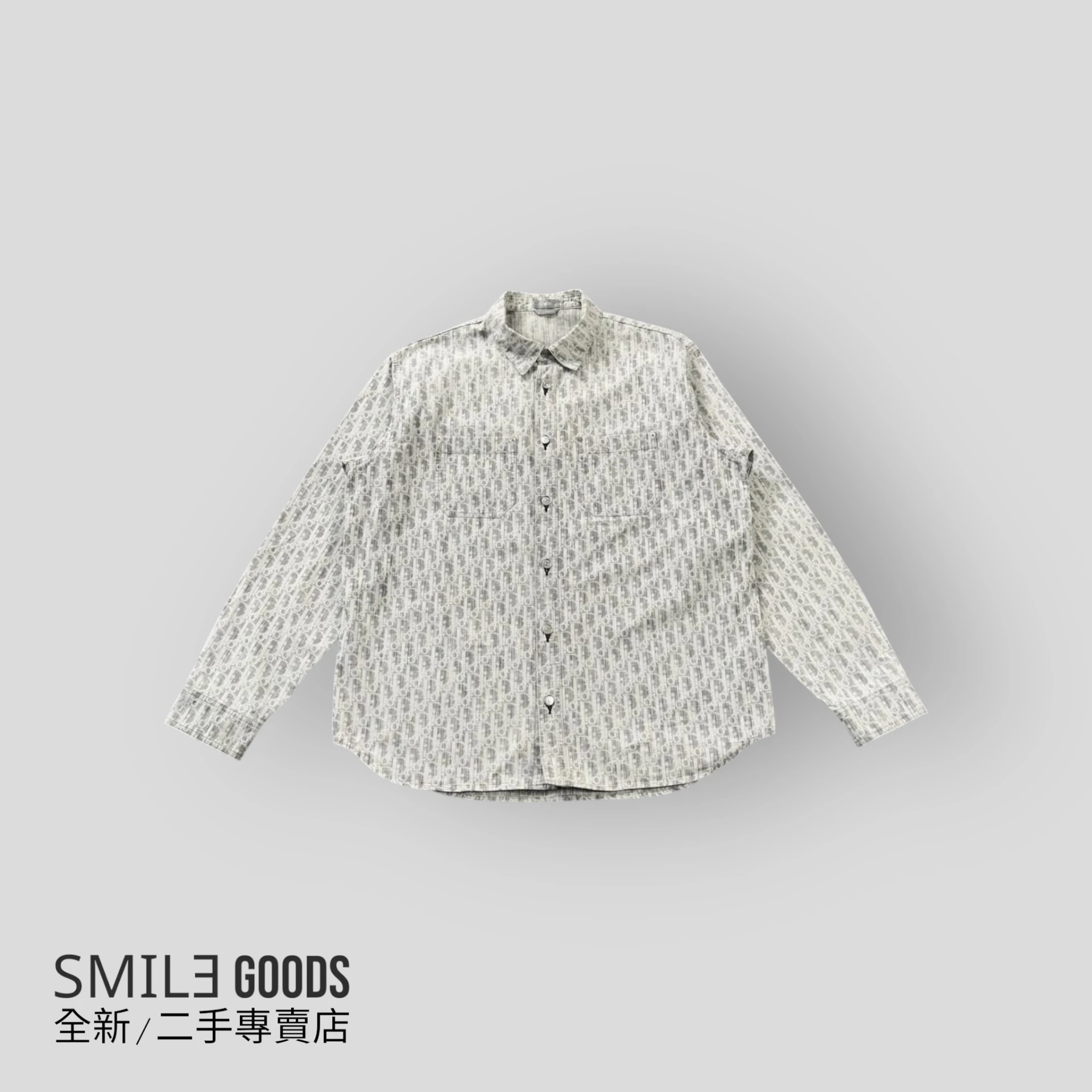 ［SMILE]Dior 灰色Oblique滿logo襯衫