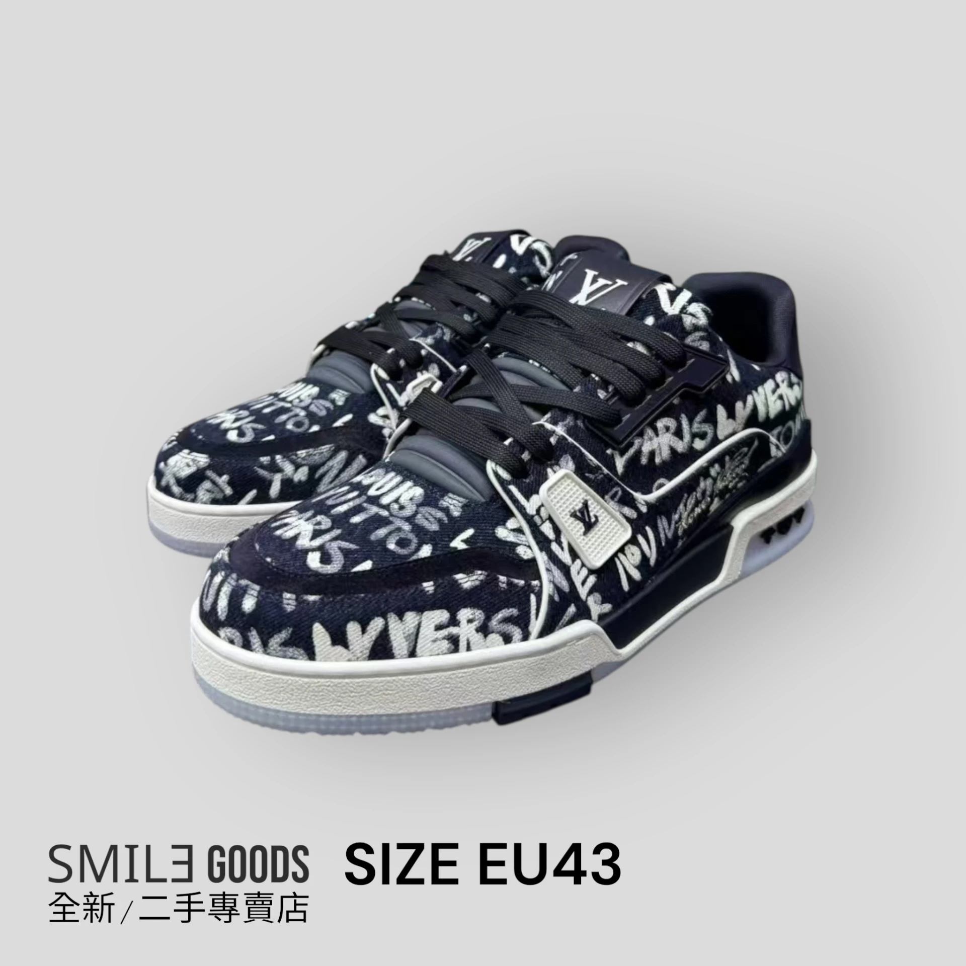 ［SMILE]Louis Vuitton Lv trainer nigo 藍色塗鴉