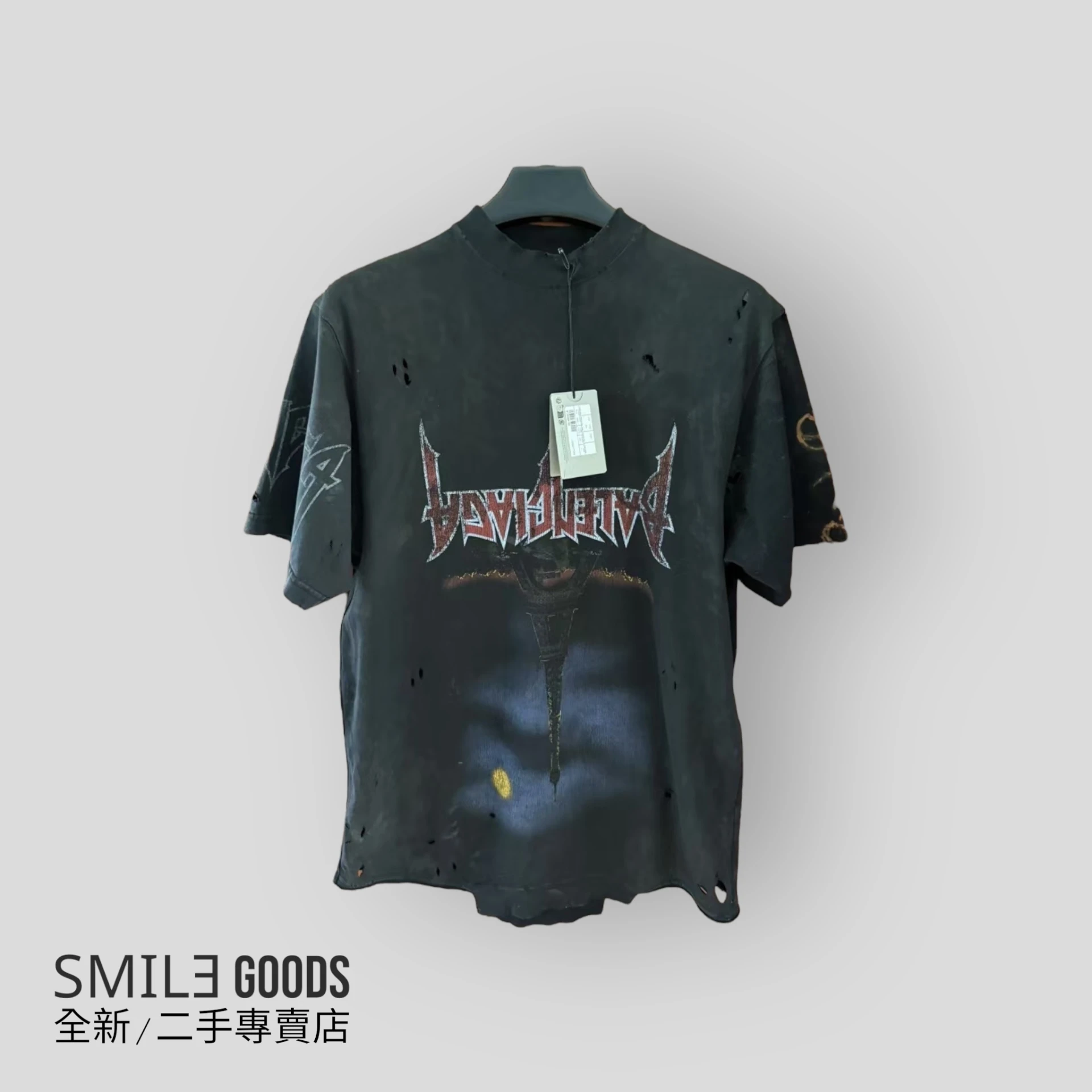[SMILE]Balenciaga 巴黎世家 倒立鐵塔破壞做舊短袖