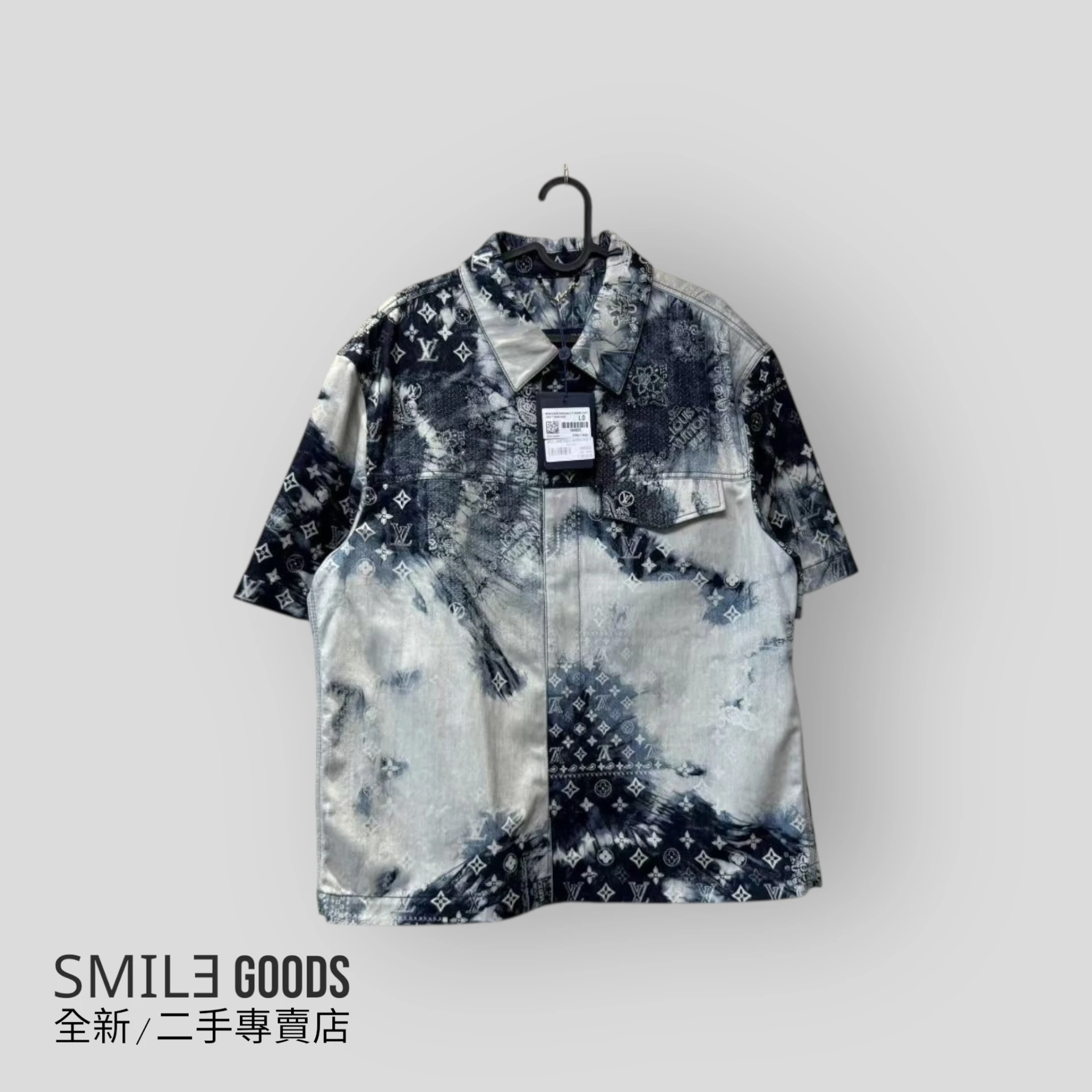 ［SMILE]LOUIS VUITTON LV 白藍腰果花滿logo牛仔短袖