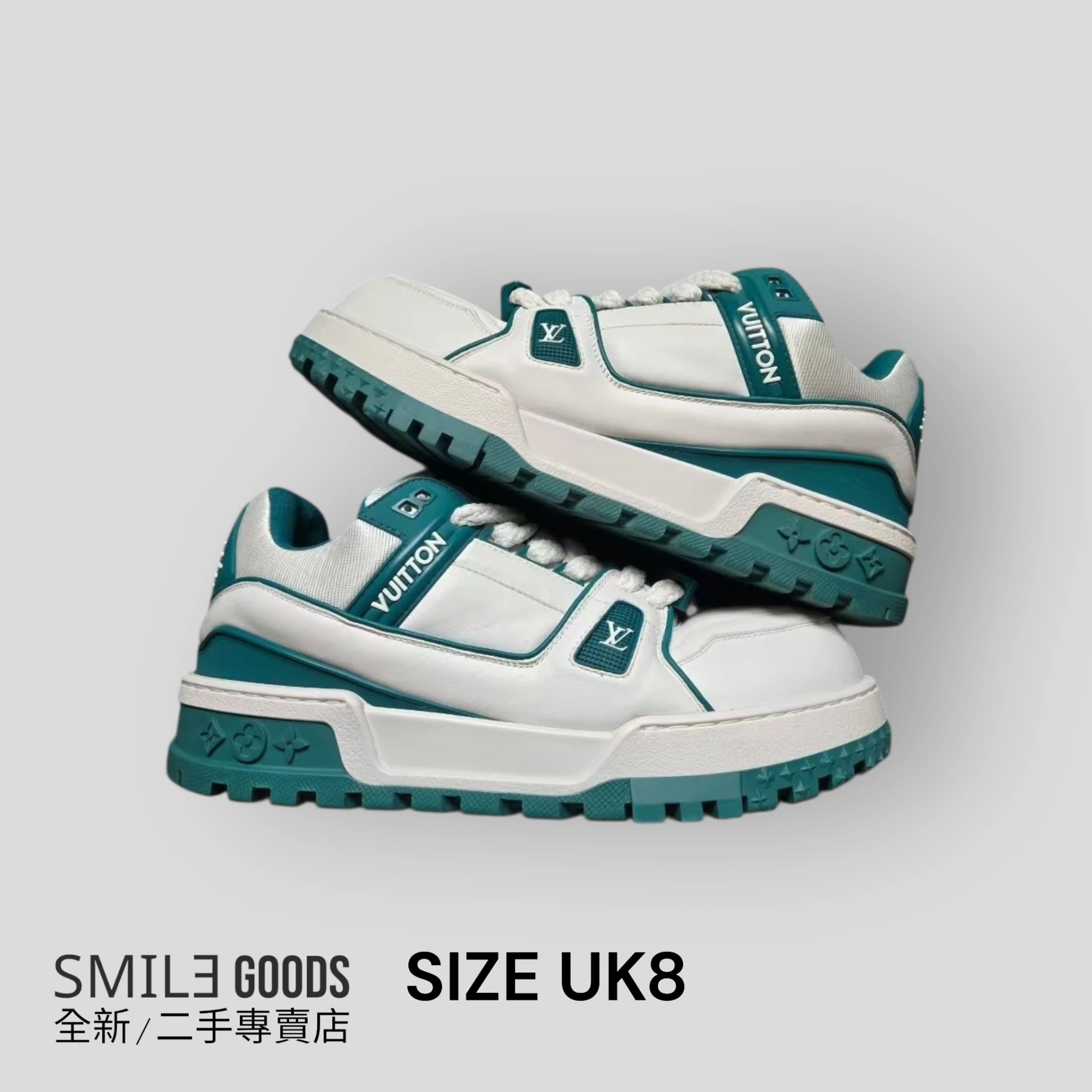 ［SMILE] LOUIS VUITTON LV TRAINER MAXI 白綠胖丁