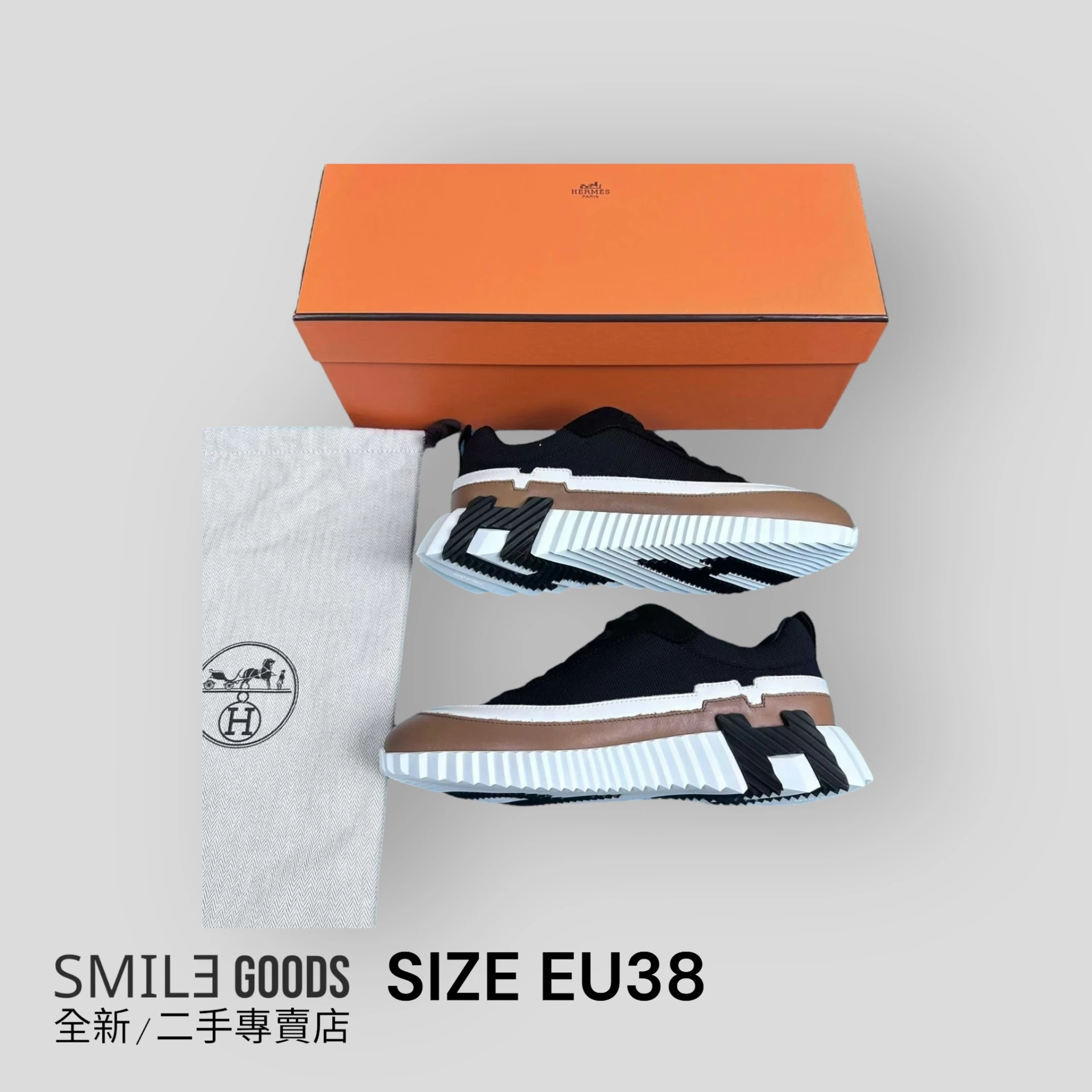 [SMILE] Hermes 愛馬仕 bouncing 低筒休閒鞋 黑色 25新款