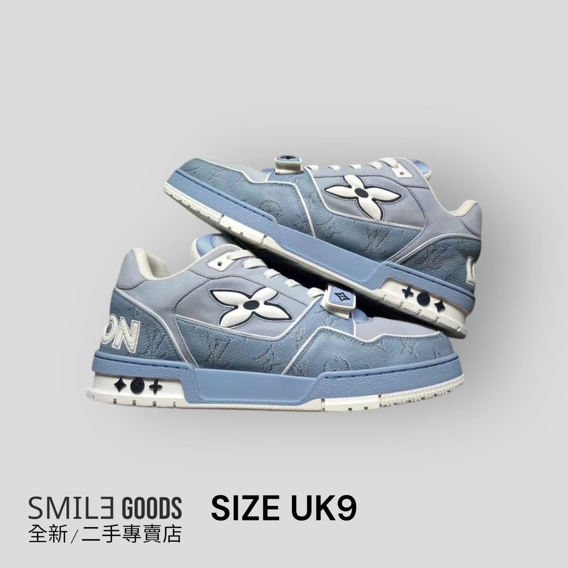 [SMILE]LOUIS VUITTON LV TRAINER 25新款 白藍牛仔魔鬼氈