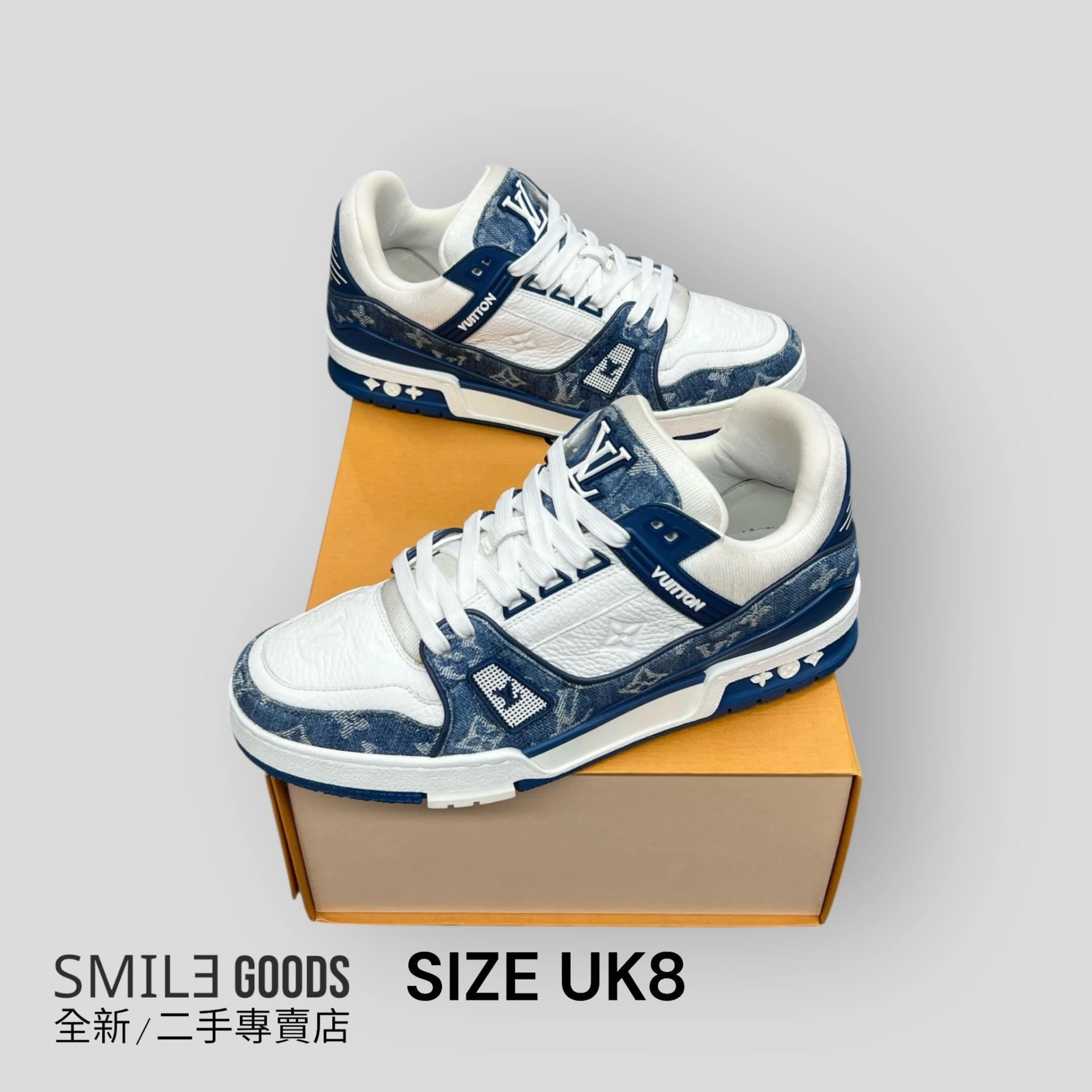 ［SMILE]Louis Vuitton LV TRAINER 藍白牛仔