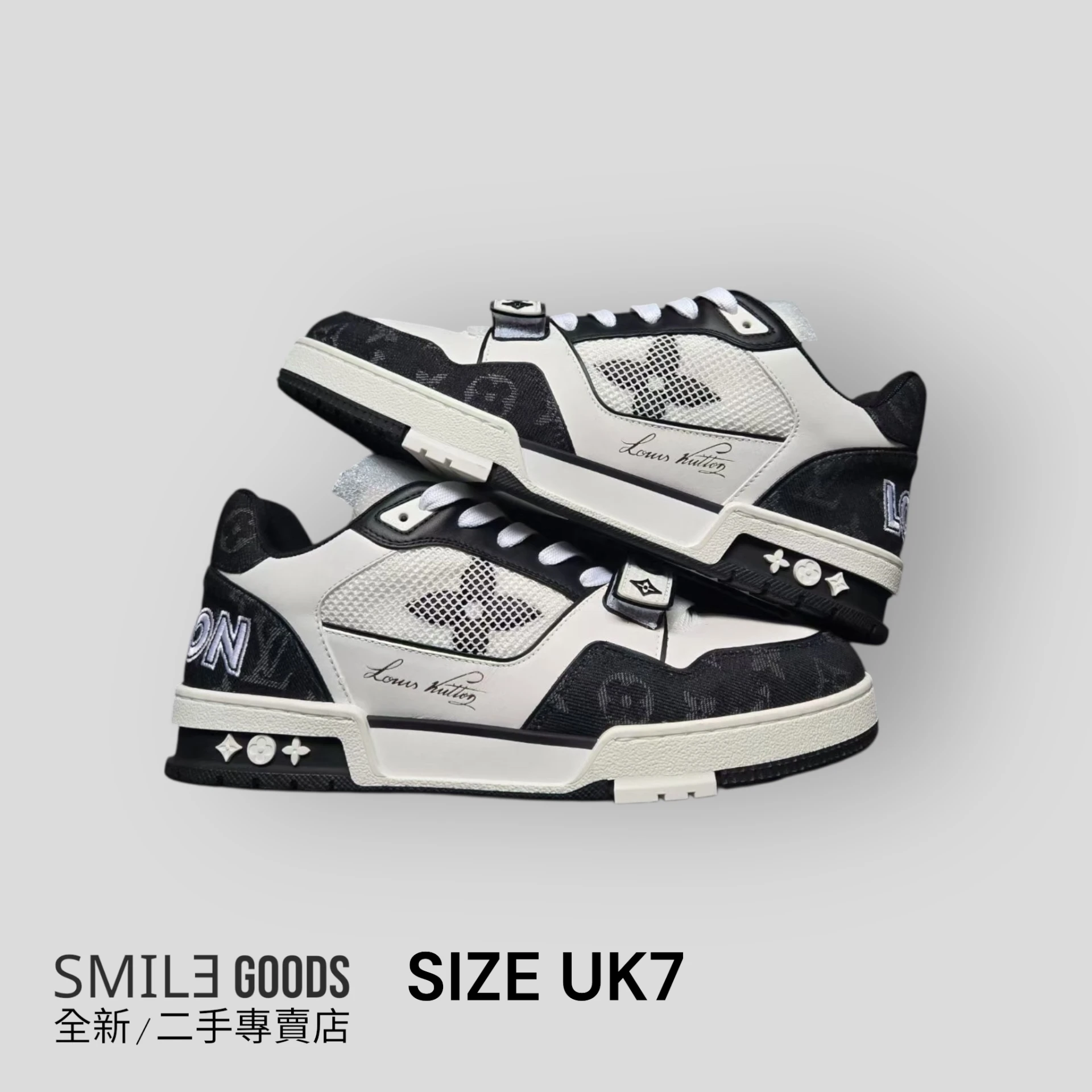 [SMILE]LOUIS VUITTON LV TRAINER 黑白牛仔魔鬼氈