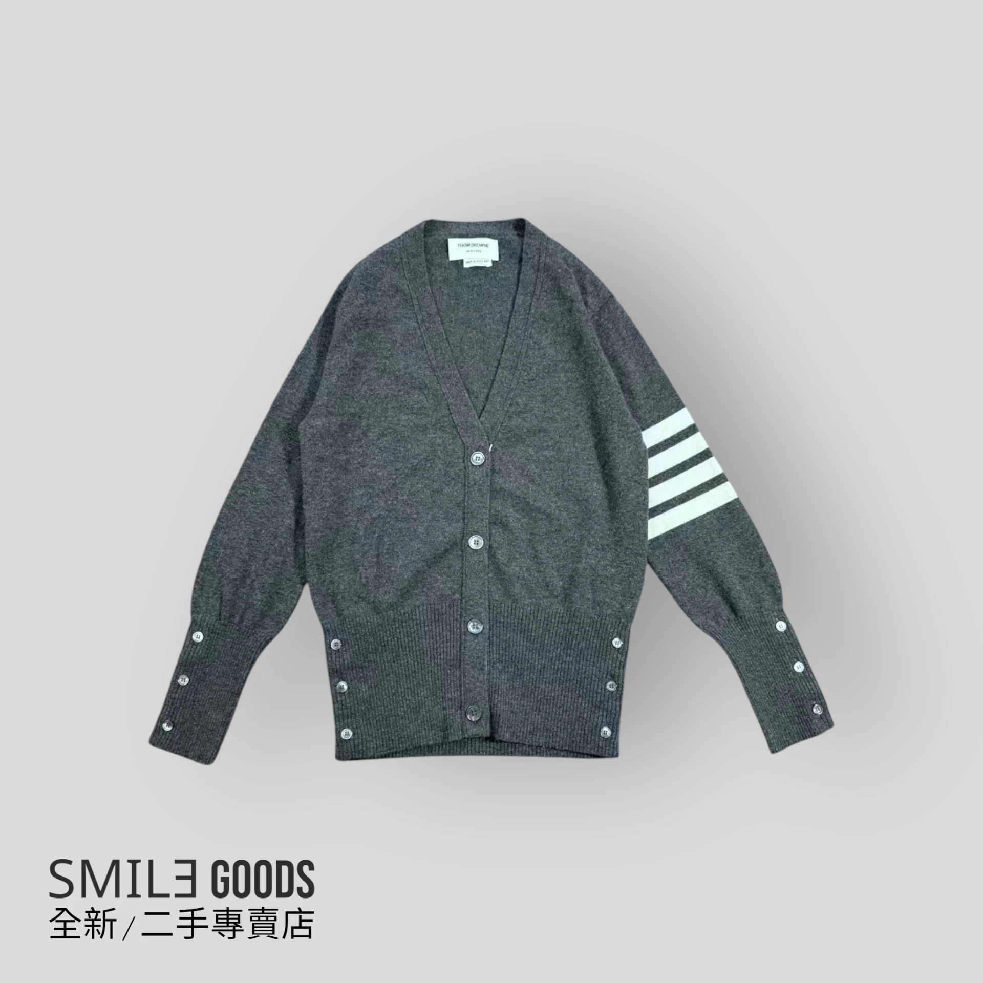 [SMILE]Thom Browne 灰色 羊絨開衫