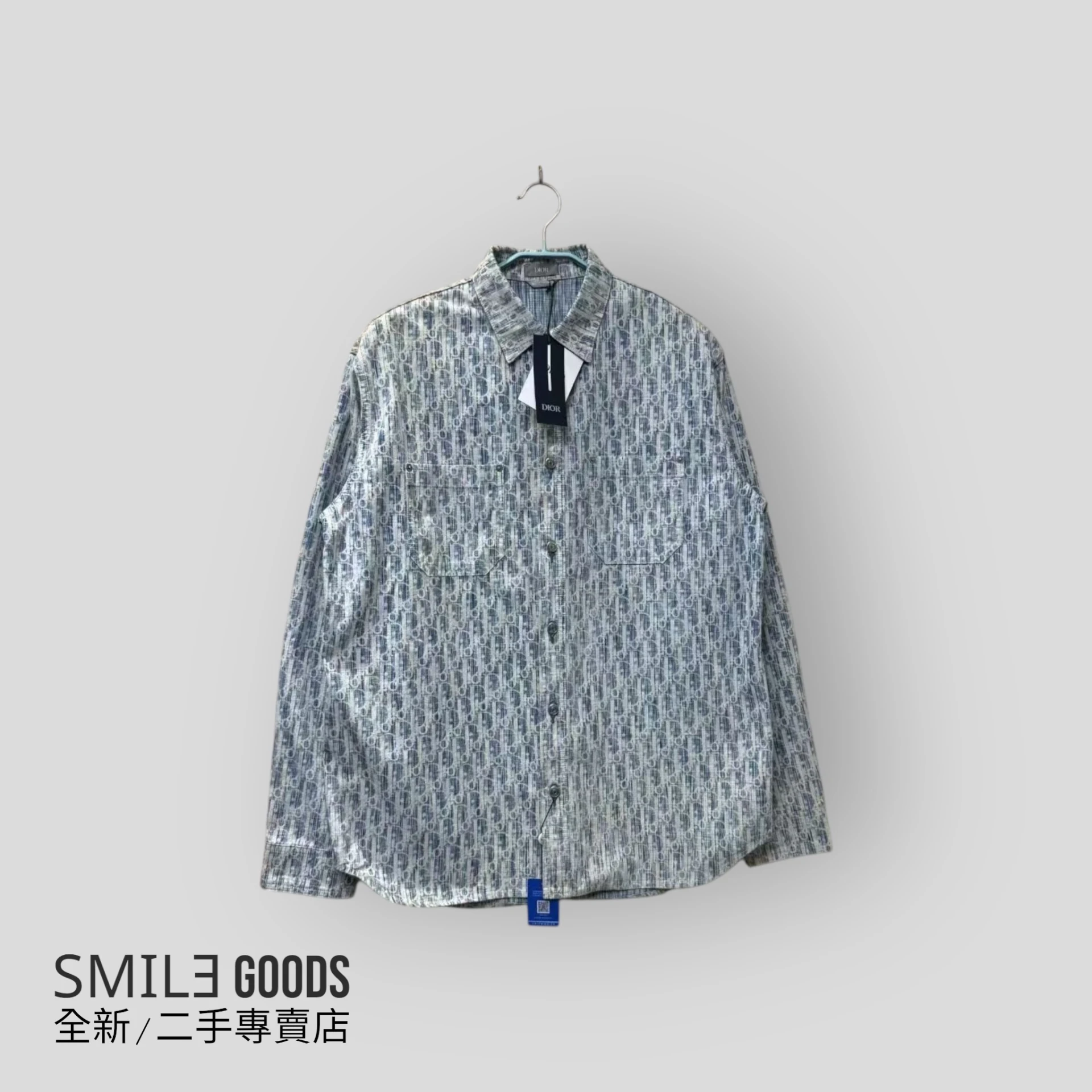 [SMILE] DIOR 藍色滿logo字母牛仔襯衫