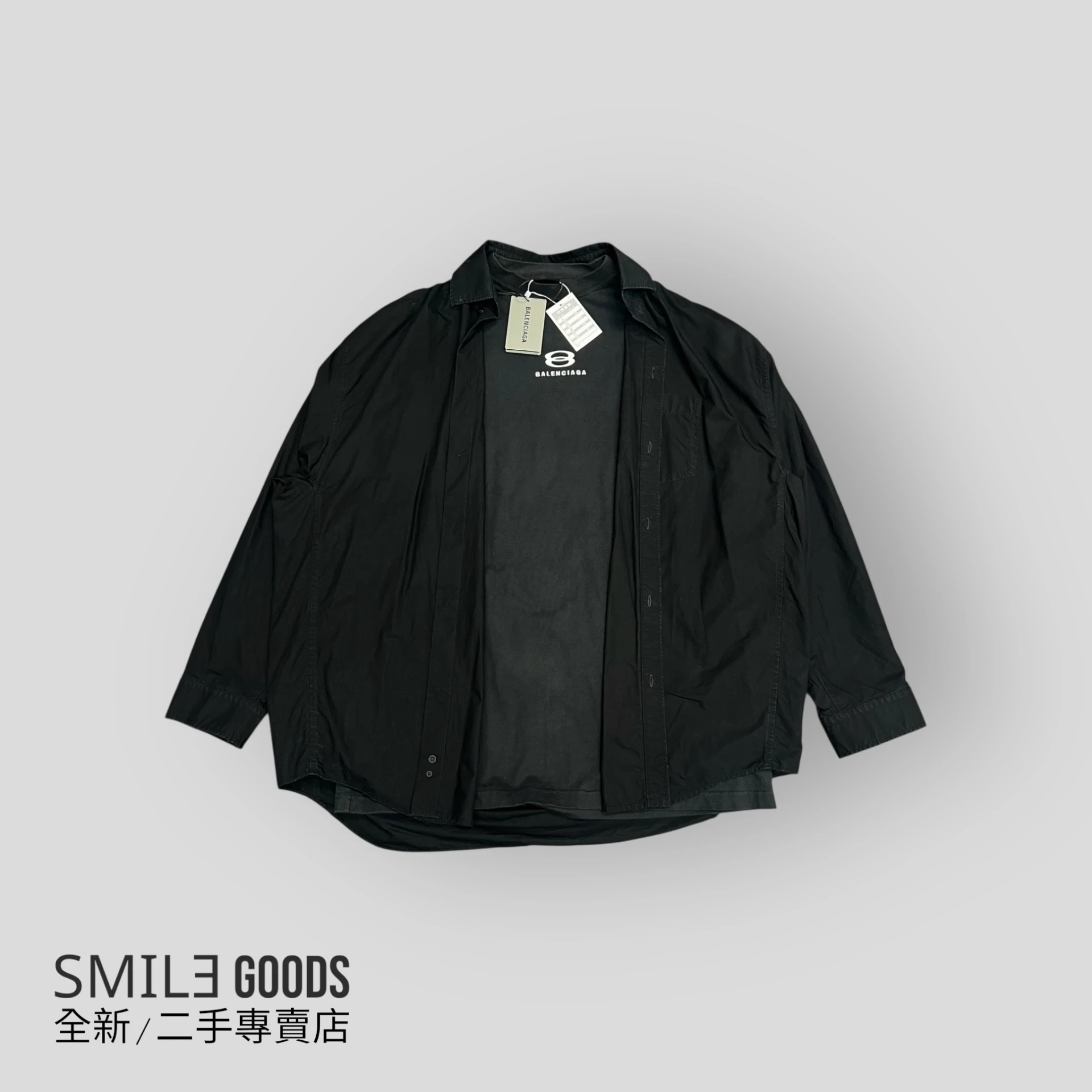 [SMILE] 巴黎世家Balenciaga 25SS 襯衫短袖拼接雙環假兩件