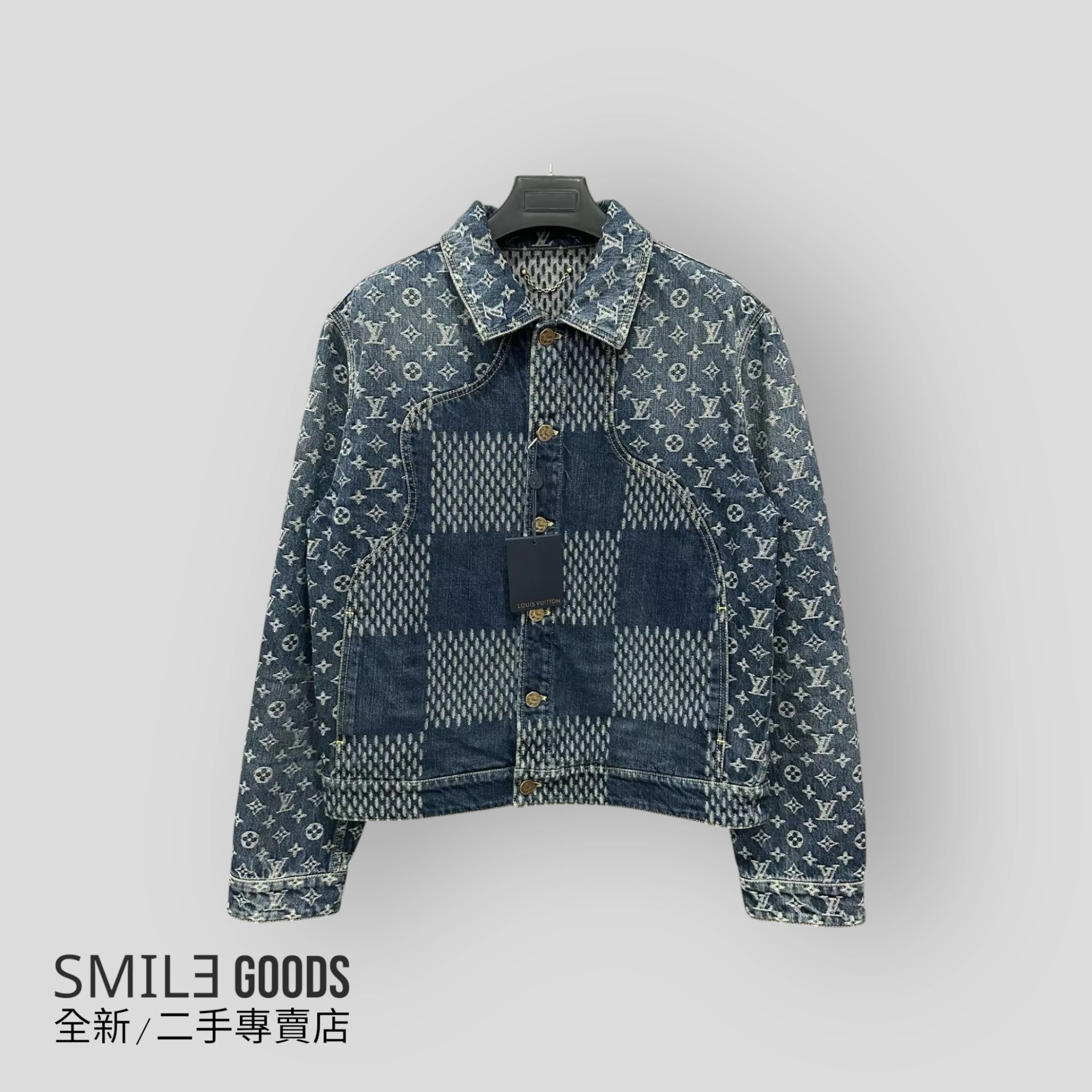[SMILE]Louis Vuitton lv 聯名 nigo滿logo拼接牛仔外套