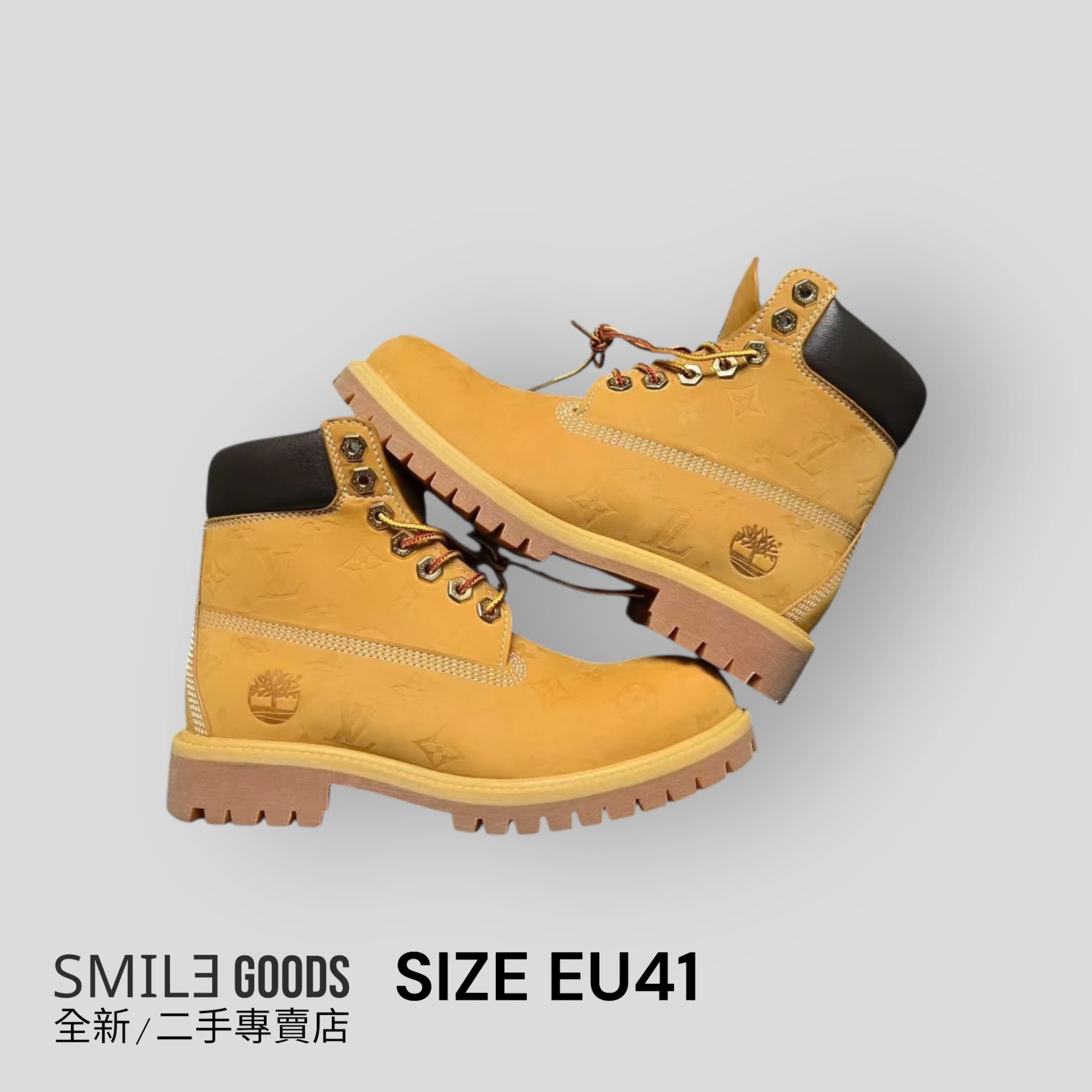 [SMILE] LOUIS VUITTON LV TIMBERLAND聯名 滿logo大黃靴